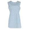 Emilia Wickstead Emmy Gingham Mini Dress In Blue Cotton In Blue