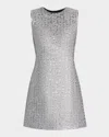 Emilia Wickstead Emmy Metallic Seersucker Sleeveless Mini Dress In Silver