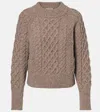 Emilia Wickstead Emory Cable-knit Wool Sweater In Brown