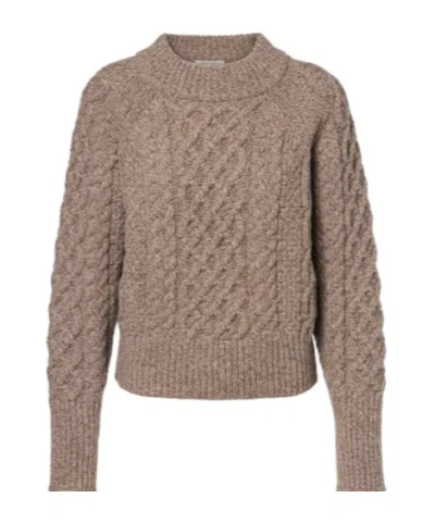 Emilia Wickstead Emory Cable-knit Wool Sweater In Brown