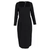 Emilia Wickstead Erletta Double Crepe Midi Dress In Black Polyester In Black