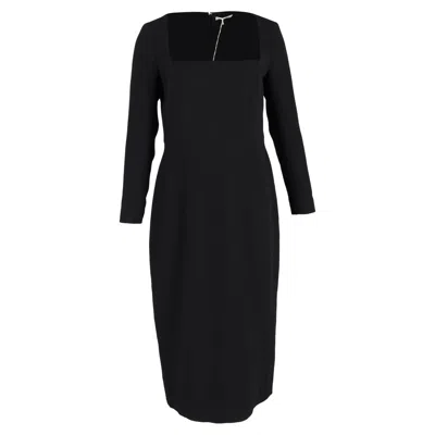 Emilia Wickstead Erletta Double Crepe Midi Dress In Black Polyester