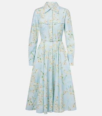 Emilia Wickstead Floral Cotton Poplin Shirt Dress