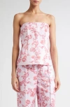 Emilia Wickstead Kerina Strapless Floral-print Faille Bustier Top In Multi
