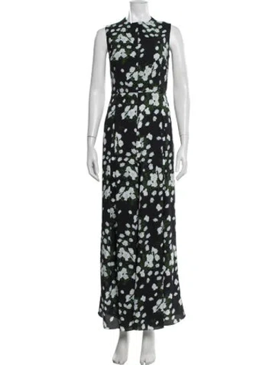 Pre-owned Emilia Wickstead Floral Print Jumpsuit In Blue