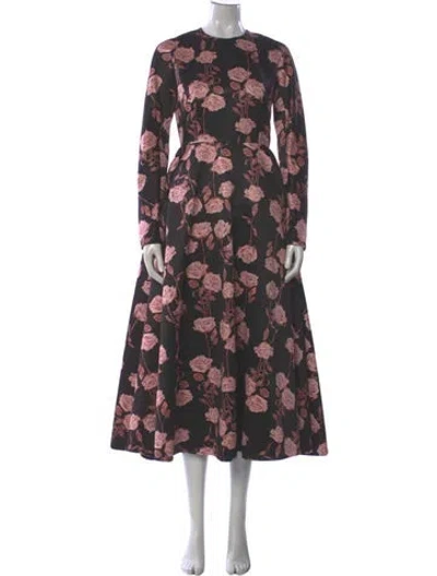 Pre-owned Emilia Wickstead Floral Print Long Dress In Multi