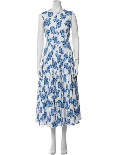 Pre-owned Emilia Wickstead Floral Print Long Dress In Multi