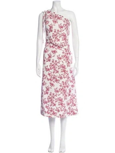 Pre-owned Emilia Wickstead Floral Print Long Dress In Pink