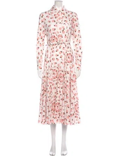 Pre-owned Emilia Wickstead Floral Print Long Dress In White