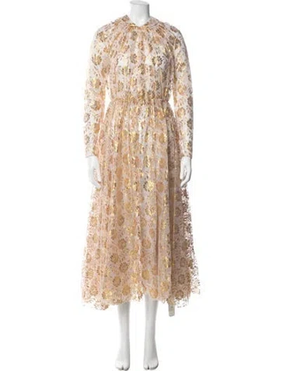 Pre-owned Emilia Wickstead Floral Print Midi Length Dress In Multi