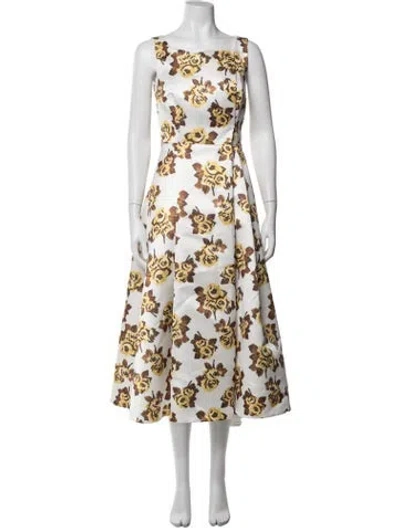 Pre-owned Emilia Wickstead Floral Print Midi Length Dress In Multicolor