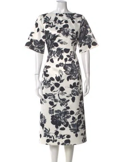 Pre-owned Emilia Wickstead Floral Print Midi Length Dress In Multicolor
