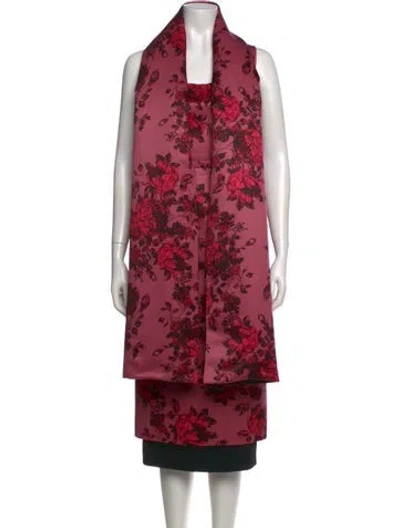 Pre-owned Emilia Wickstead Floral Print Midi Length Dress In Pink