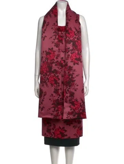 Pre-owned Emilia Wickstead Floral Print Midi Length Dress In Pink