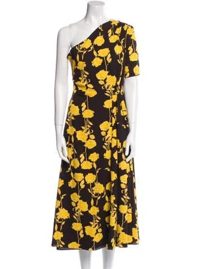 Pre-owned Emilia Wickstead Floral Print Midi Length Dress W/ Tags In Multi