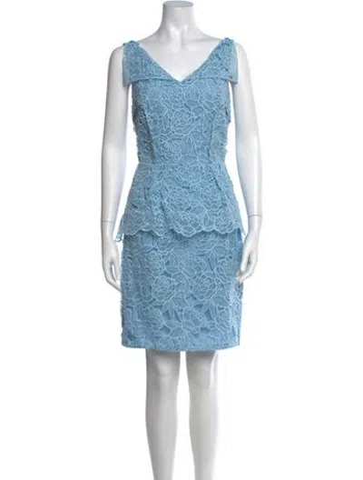 Pre-owned Emilia Wickstead Floral Print Mini Dress In Blue