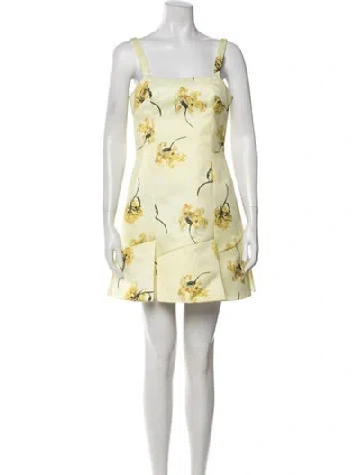 Pre-owned Emilia Wickstead Floral Print Mini Dress In Green