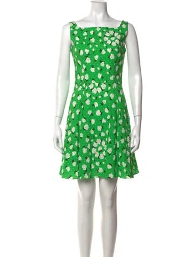 Pre-owned Emilia Wickstead Floral Print Mini Dress In Green