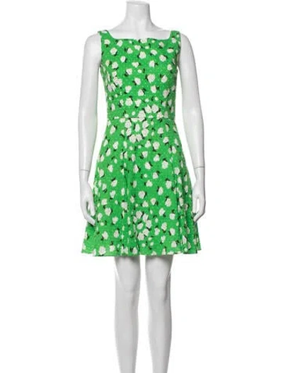 Pre-owned Emilia Wickstead Floral Print Mini Dress In Green