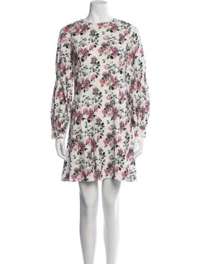 Pre-owned Emilia Wickstead Floral Print Mini Dress In Neutral