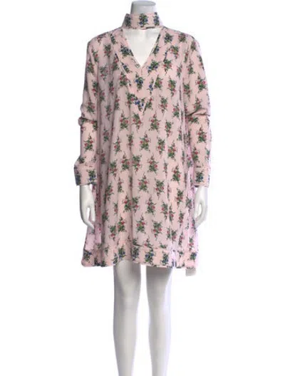 Pre-owned Emilia Wickstead Floral Print Mini Dress In Pink