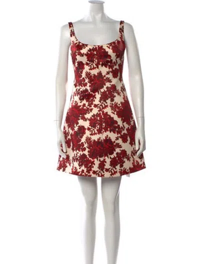 Pre-owned Emilia Wickstead Floral Print Mini Dress In Red