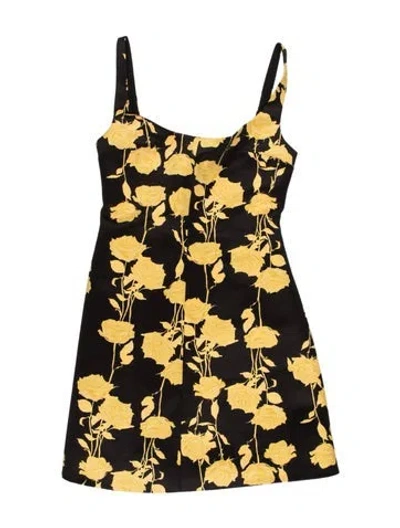 Pre-owned Emilia Wickstead Floral Print Mini Dress W/ Tags In Black