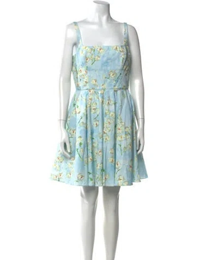 Pre-owned Emilia Wickstead Floral Print Mini Dress W/ Tags In Multicolor
