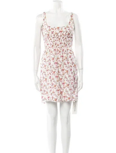 Pre-owned Emilia Wickstead Floral Print Mini Dress In White