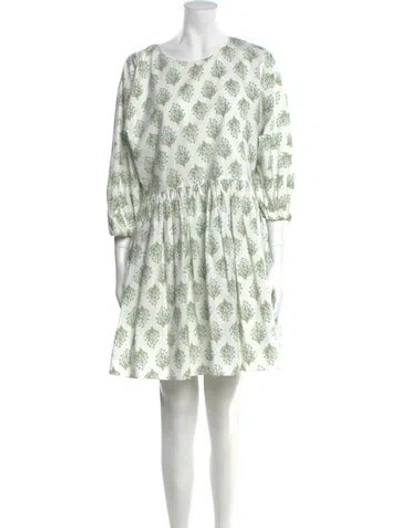 Pre-owned Emilia Wickstead Floral Print Mini Dress In White