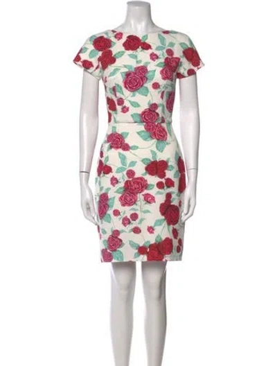 Pre-owned Emilia Wickstead Floral Print Mini Dress In White