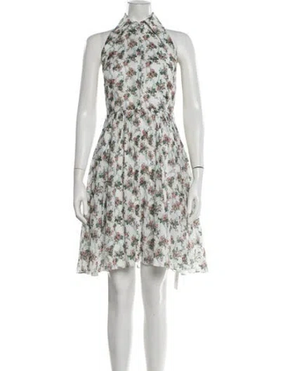 Pre-owned Emilia Wickstead Floral Print Mini Dress In White