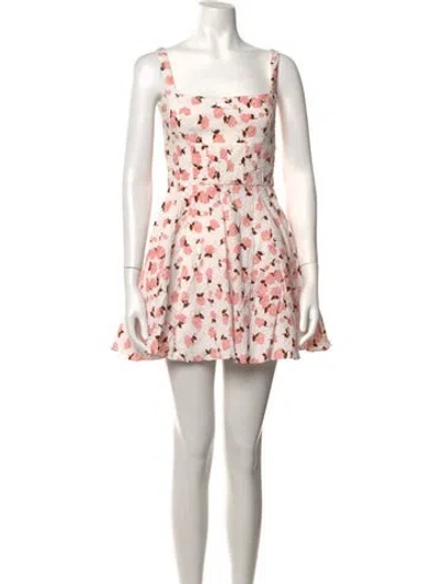 Pre-owned Emilia Wickstead Floral Print Mini Dress In White