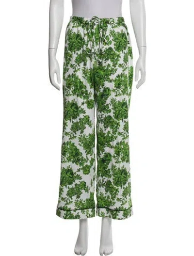 Pre-owned Emilia Wickstead Floral Print Pajamas W/ Tags In Green