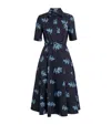 Emilia Wickstead Cotton Floral Rubie Midi Dress In Navy