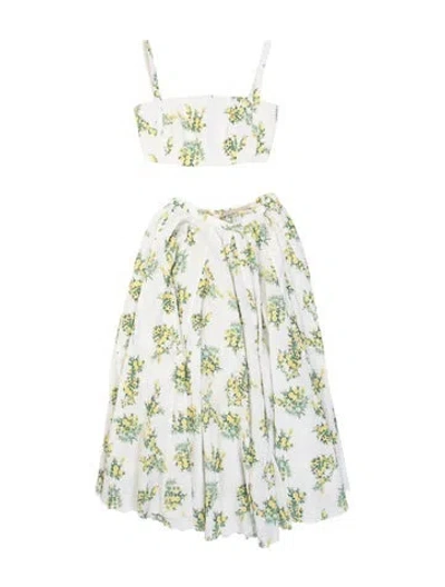 Pre-owned Emilia Wickstead Floral Print Skirt Set In Neutrals