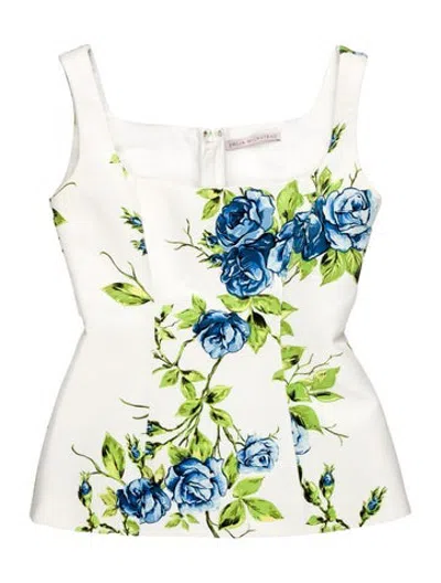 Pre-owned Emilia Wickstead Floral Print Square Neckline Top In Multicolor