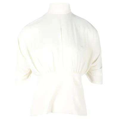 Emilia Wickstead Gee Gee High Neck Top In White Polyester