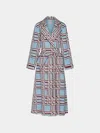 Emilia Wickstead Georgette Painted-grid Robe Size: L  Abask Luxury Gift