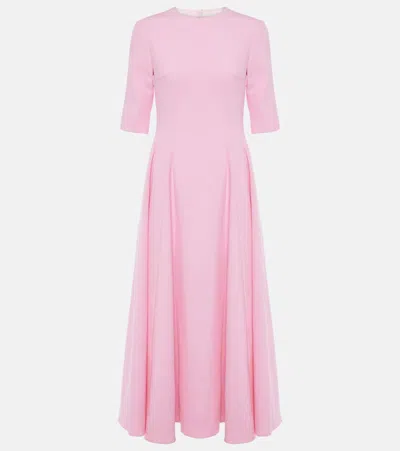 Emilia Wickstead Georgie Wool Midi Dress In Pink