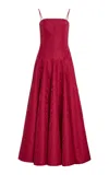 Emilia Wickstead Gracia Pleated Moire Mikado Maxi Dress