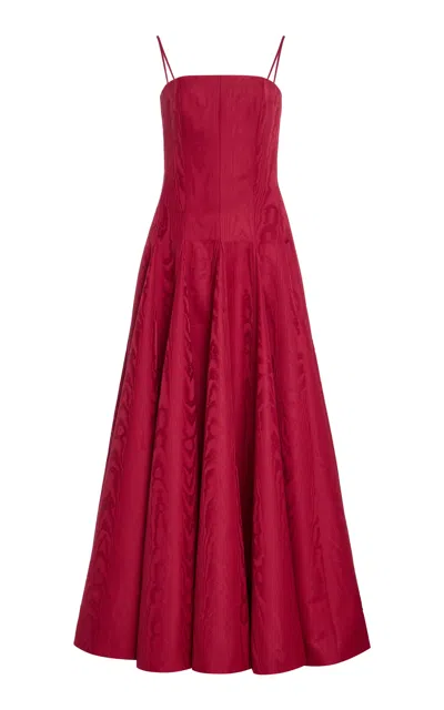 Emilia Wickstead Gracia Pleated Moire Mikado Maxi Dress