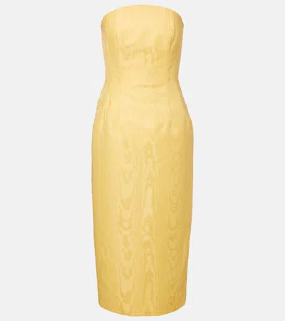 Emilia Wickstead Hailee Moiré Mikado Corset Dress In Yellow