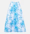 Emilia Wickstead Hallie Floral Taffeta Maxi Skirt In Blue