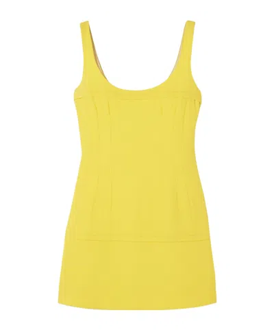 Emilia Wickstead Beata Hammered-crepe Mini Dress In Yellow