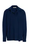 Emilia Wickstead Izod Wool Collared Shirt In Navy