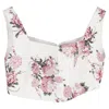 Emilia Wickstead Jeanie Crop Top In Floral Print Cotton In Multi
