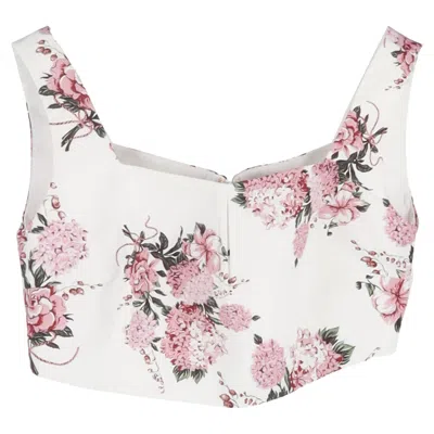 Pre-owned Emilia Wickstead Jeanie Crop Top In Floral Print Cotton In Multi