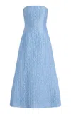 Emilia Wickstead Jenn Strapless Seersucker Midi Dress
