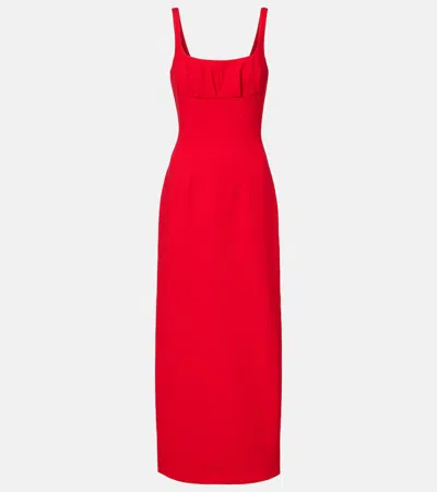 Emilia Wickstead Jianna Wool Crêpe Midi Dress In Red